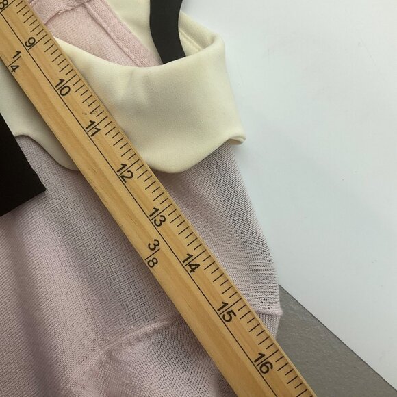 Talbots Pink Sweater Scalloped Peter Pan Collar Bow Merino Wool Old Money Preppy - Picture 5 of 12